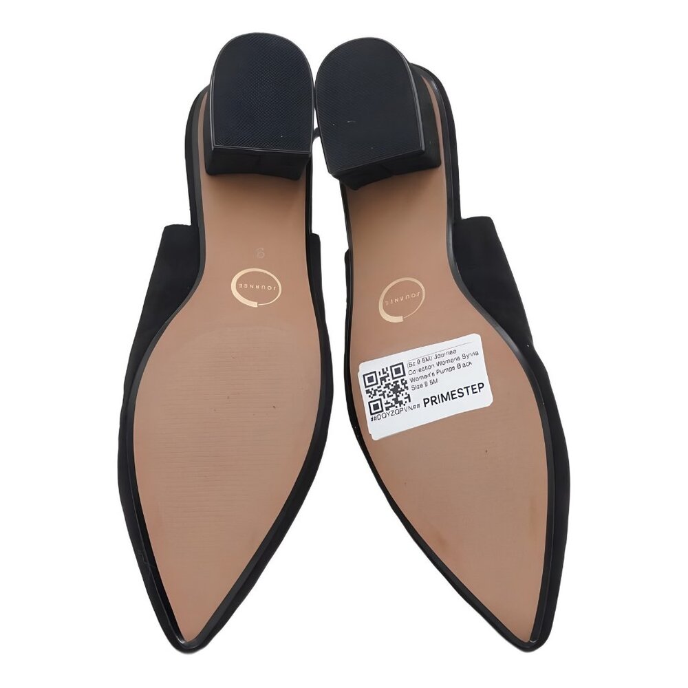 Journee Collection Sylvia Pointed Slingback Pumps Black 9.5M - Picture 6 of 6